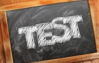 board with test written on it